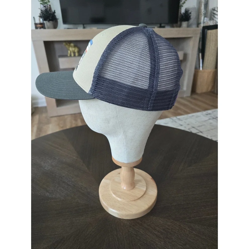 Patagonia Fitz Roy Horizons Trucker Hat Forge Grey Tan Mesh Snapback Cap Mens